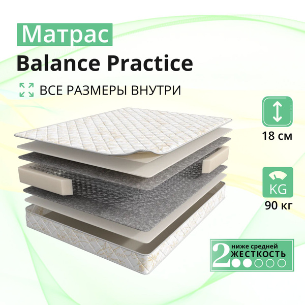 Матрас ASKONA balance-practice, Зависимые пружины, 90 - купить по ...
