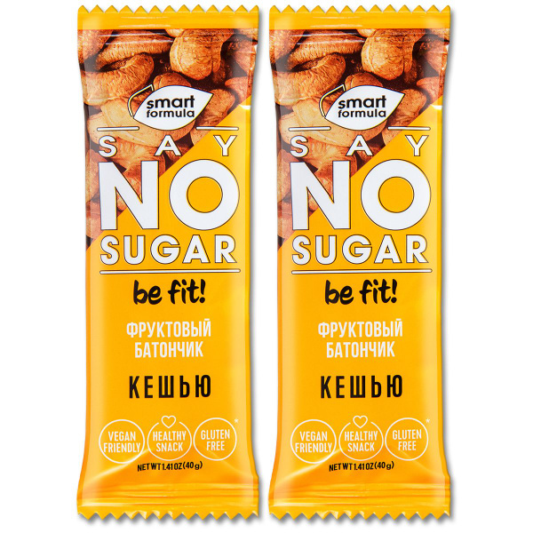 Батончик без сахара Smart Formula SAY No Sugar "Кешью" 40 г, 2 шт ...