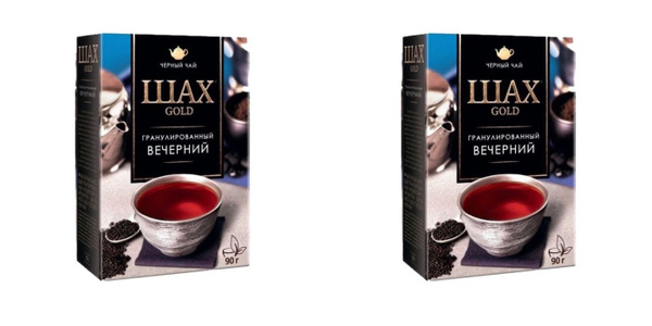 Шах Чай черный, вечерний бергамот, гранулированный, 90 г., 2 уп ...