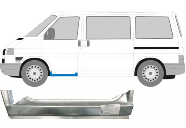 Ремкомплект левого порога Volkswagen Transporter T4 1990-2003 - Polcar ...