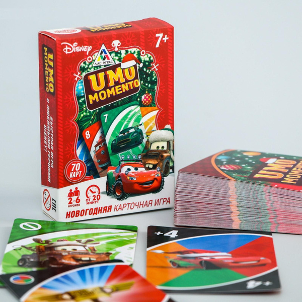 Развлекательная настольная игра Disney Уно Тачки "Новогоднее UMO", 7 ...