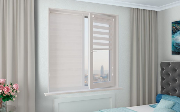 Рулонные шторы RolisBlinds ткань зебра стандарт белый*** , размер ...