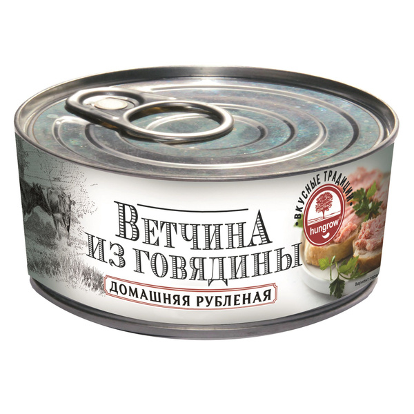 Ветчина HUNGROW "Рубленная домашняя" из говядины, ж/б 340 гр. - купить ...