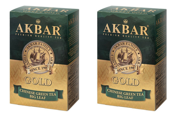 Akbar Чай зеленый Gold, 90 г, 2 уп - купить с доставкой по выгодным ...
