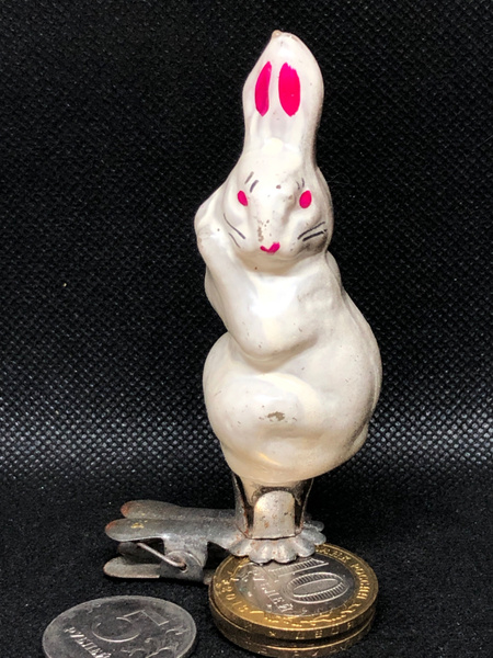 Елочная игрушка СССР заяц зайка кролик из сказки Серая шейка Стекло 13 ...