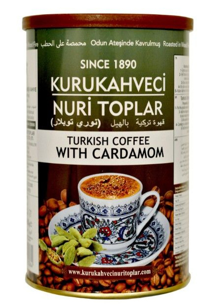 Кофе турецкий молотый с кардамоном Nuri Toplar 1500 гр (6 шт по 250 гр ...