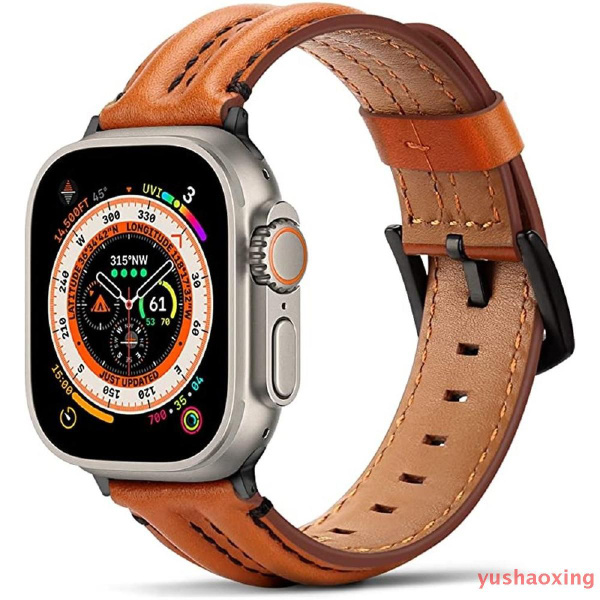 Ремешок из натуральной кожи для Apple watch Ultra 49 мм ремешок 44 мм ...