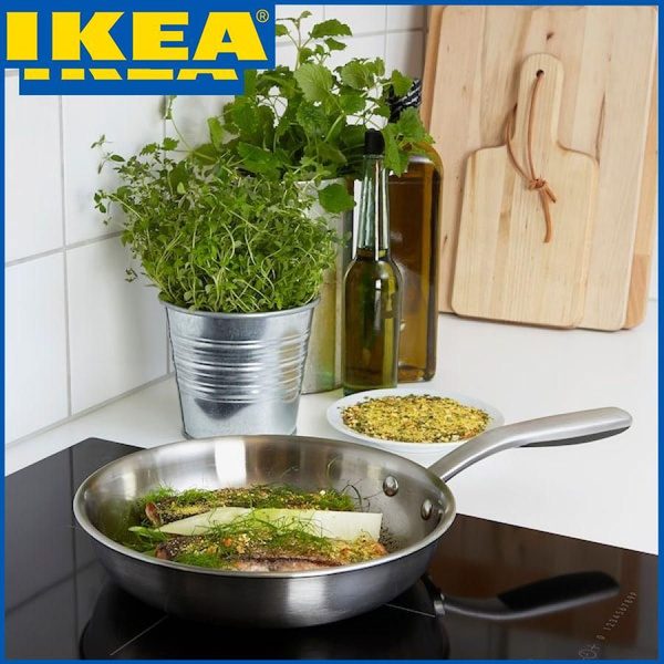Сковорода IKEA нержавеющая сталь/антипригарное покрытие/24 см/ИКЕА/Для ...