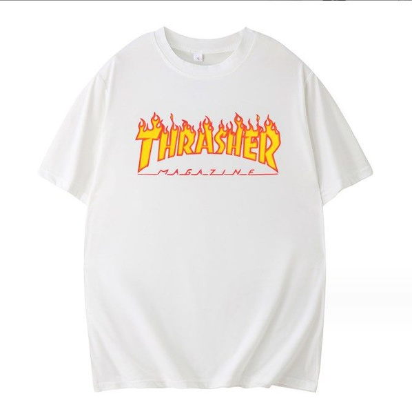 Футболка THRASHER, размер 42, цвет белый, 100%Полиэфирное волокно ...