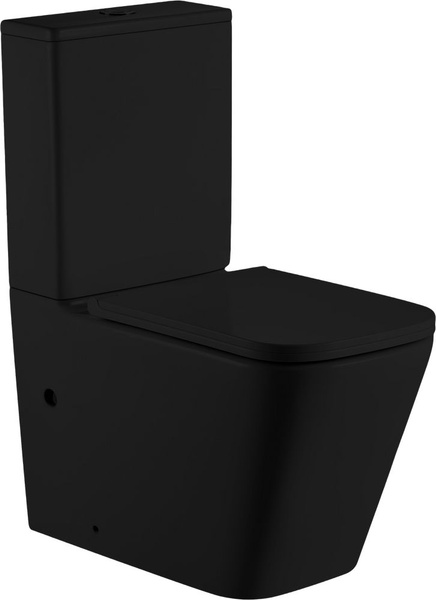 Унитаз-компакт напольный SantiLine SL-5028MB безободковый, черный ...