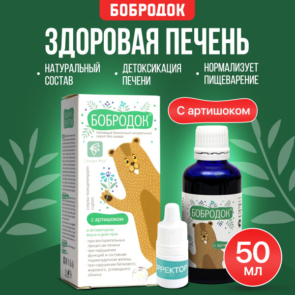 Бобродок натуральный смузи концентрат, сироп для печени, с артишоком 50 ...