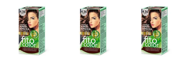 Стойкая крем-краска для волос fitocolor 115 мл тон горький шоколад