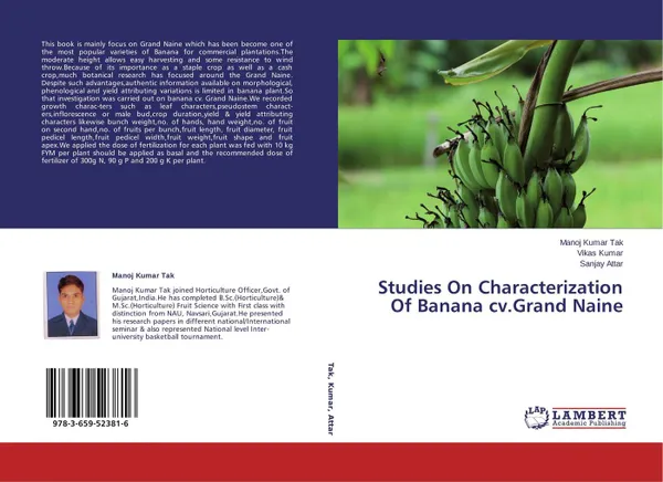 Обложка книги Studies On Characterization Of Banana cv.Grand Naine, Manoj Kumar Tak,Vikas Kumar and Sanjay Attar