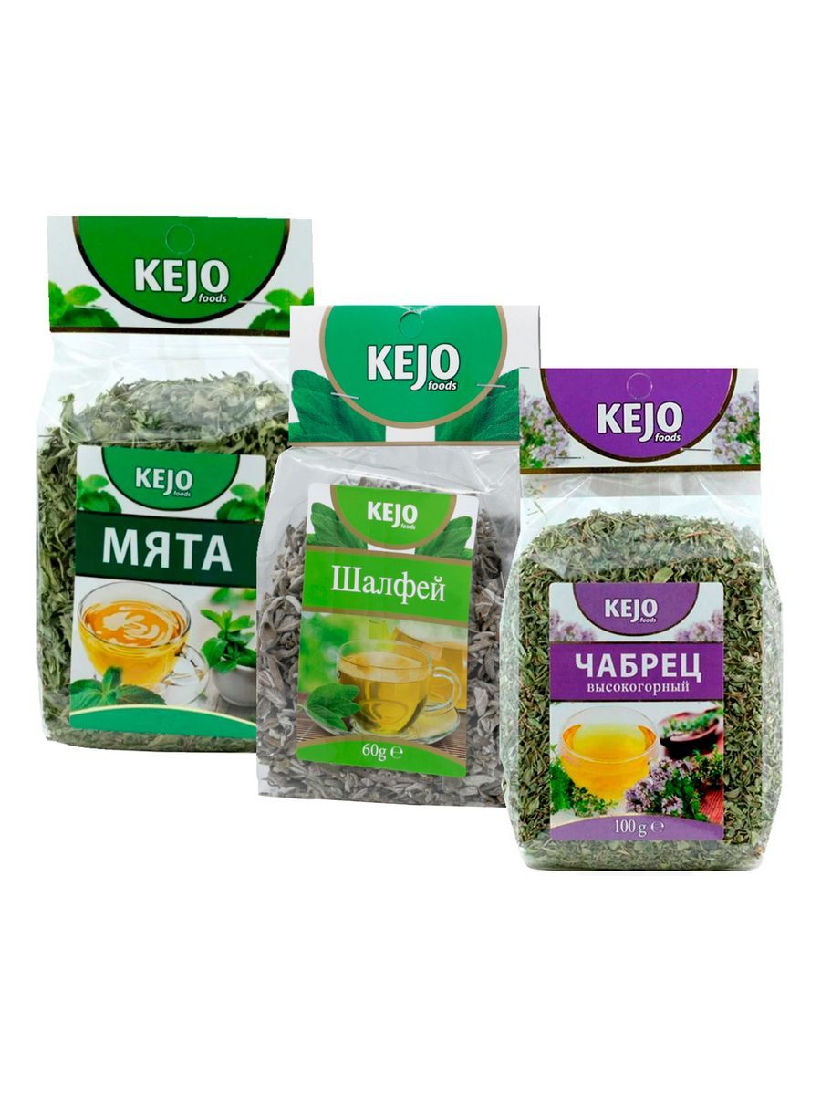 Чай KEJO foods Мята (75 г) Чабрец (100 г) Шалфей (60 г) - купить с  доставкой по выгодным ценам в интернет-магазине OZON (1421563952)