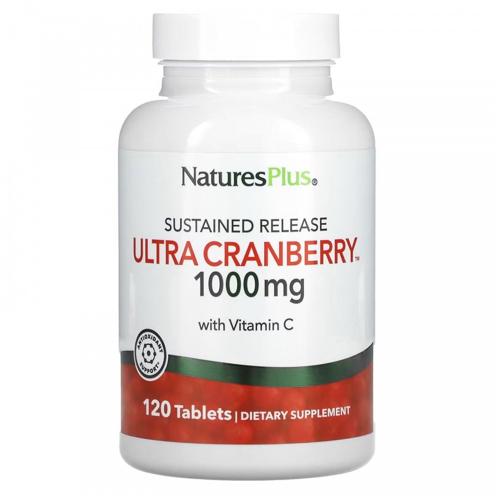 NaturesPlus,UltraCranberry,длительноевысвобождение,1000мг,120таблеток