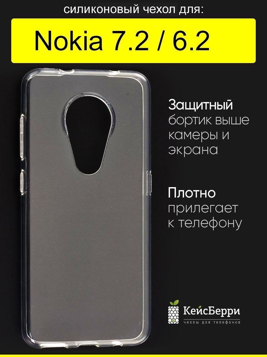 Чехол Нокиа 7.2 Прозрачный – купить в интернет-магазине OZON по низкой цене