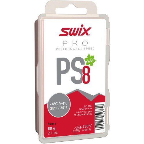 Парафин SWIX PS8 Red, -4 C/+4 C, 60гр,