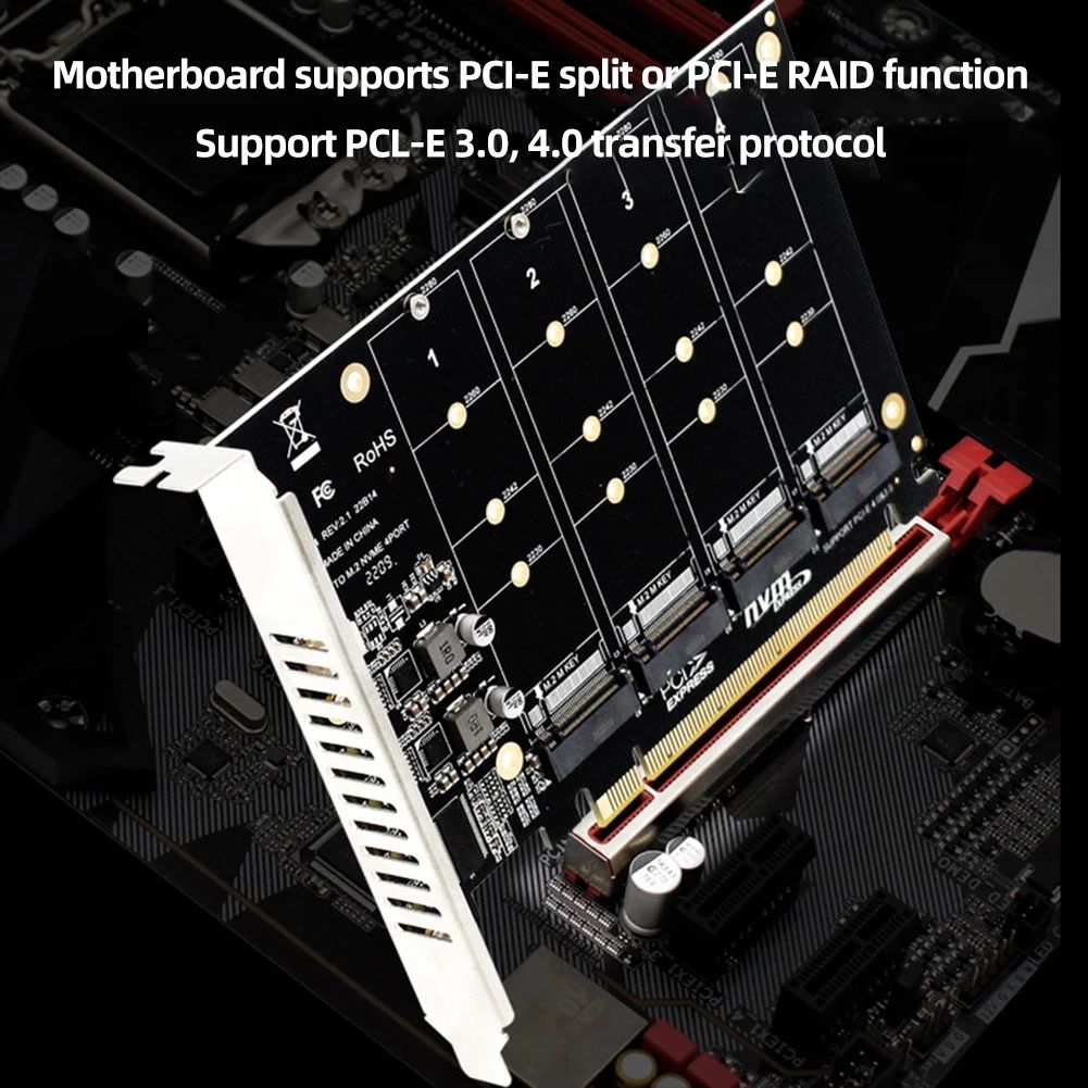 m2RAIDАдаптерPCIeExpressX4(NVME+SATA/NGFF)