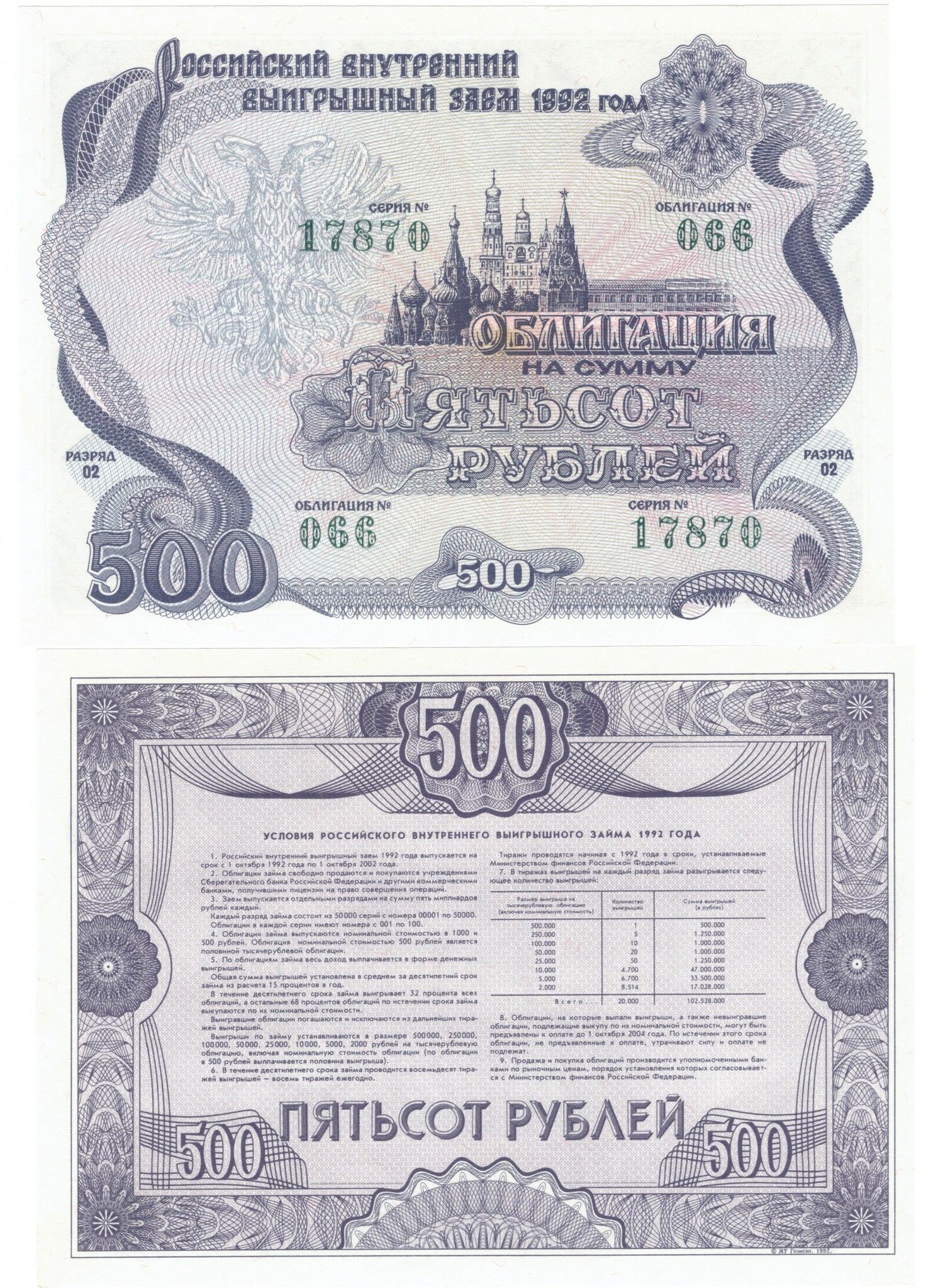 Стоимость Облигации 1992 Года 500 Рублей