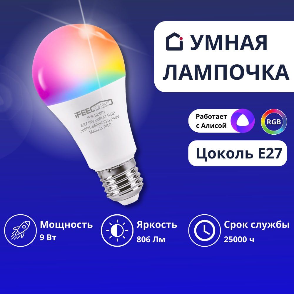Умная Лампочка Яндекс E27 – купить в интернет-магазине OZON по низкой цене