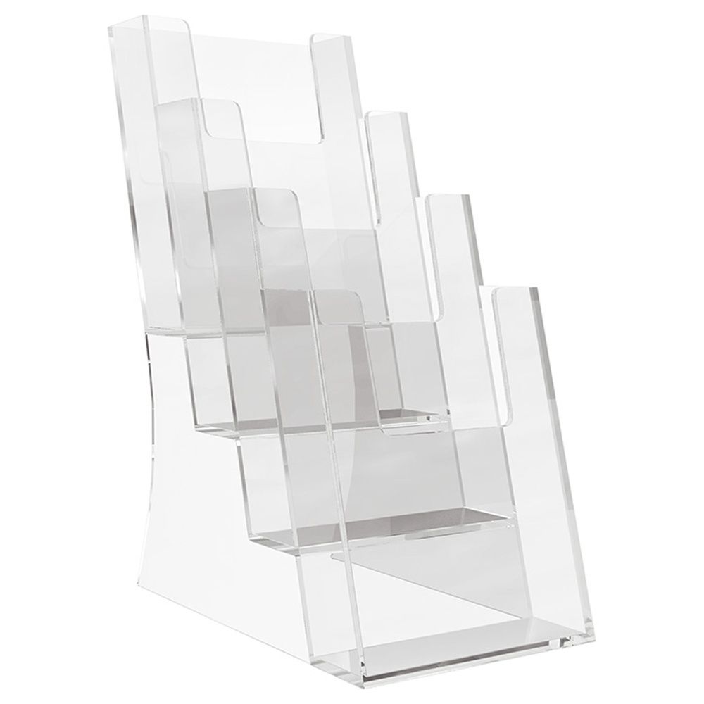 Буклетница напольная с дисплеем 10 ячеек а4 горизонтальная (9016). Прозрачная подставка для рекламы. Подставка для листовок. Подставка для листа а4. Подставка под листовки а4.