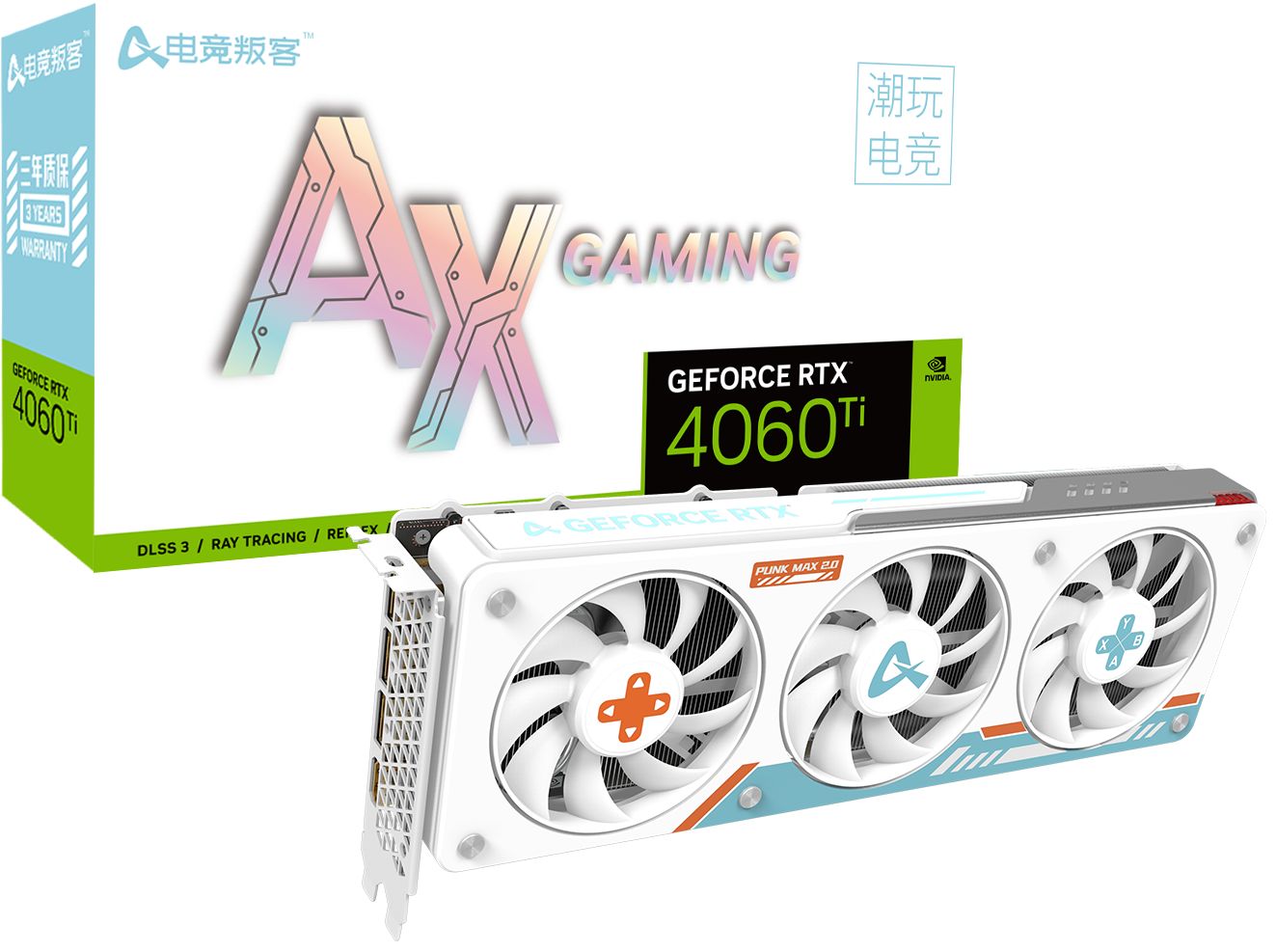 AXGamingВидеокартаGeForceRTX4060TiRTX4060TiX3W8GBOC8ГБ(djpk-rtx4060tix3w8goc-xk)