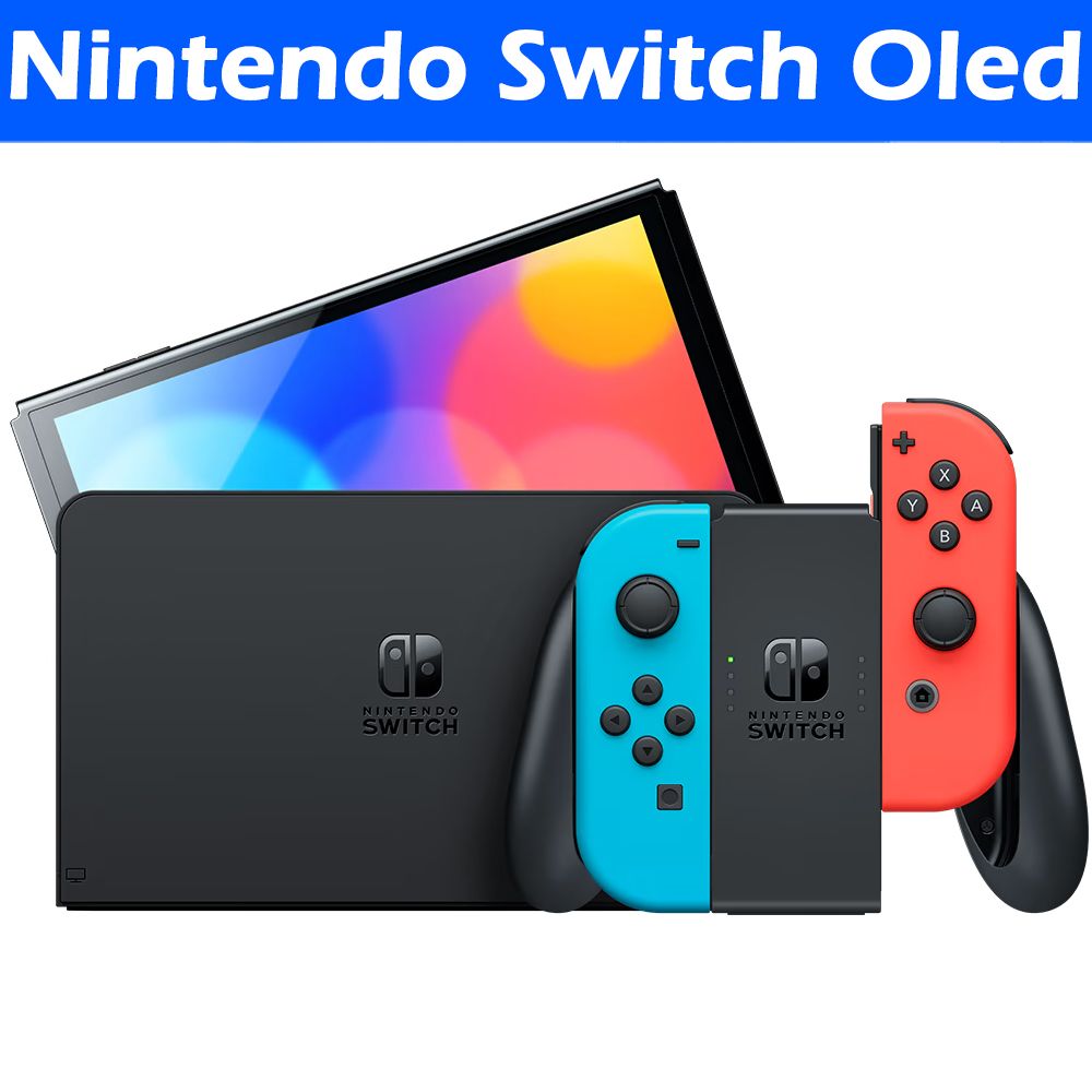 Игровая приставка Nintendo Switch OLED 64 ГБ, Neon, Красно-синий