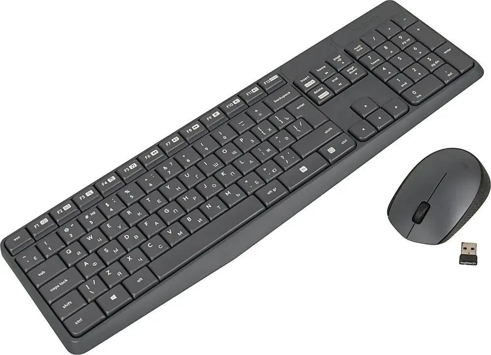 КомплектбеспроводнойнойLogitechMK235,Русскаяраскладка,черный