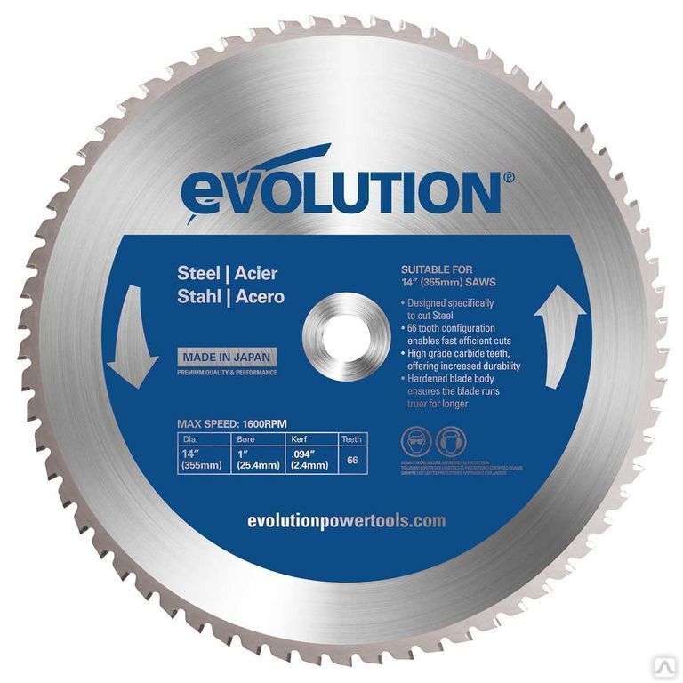 Evolution Диск пильный 355 x 2.4 x 25.4; 66  зуб.