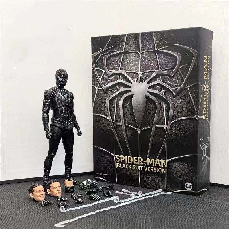 Spiderman 3 black suit action figure discount