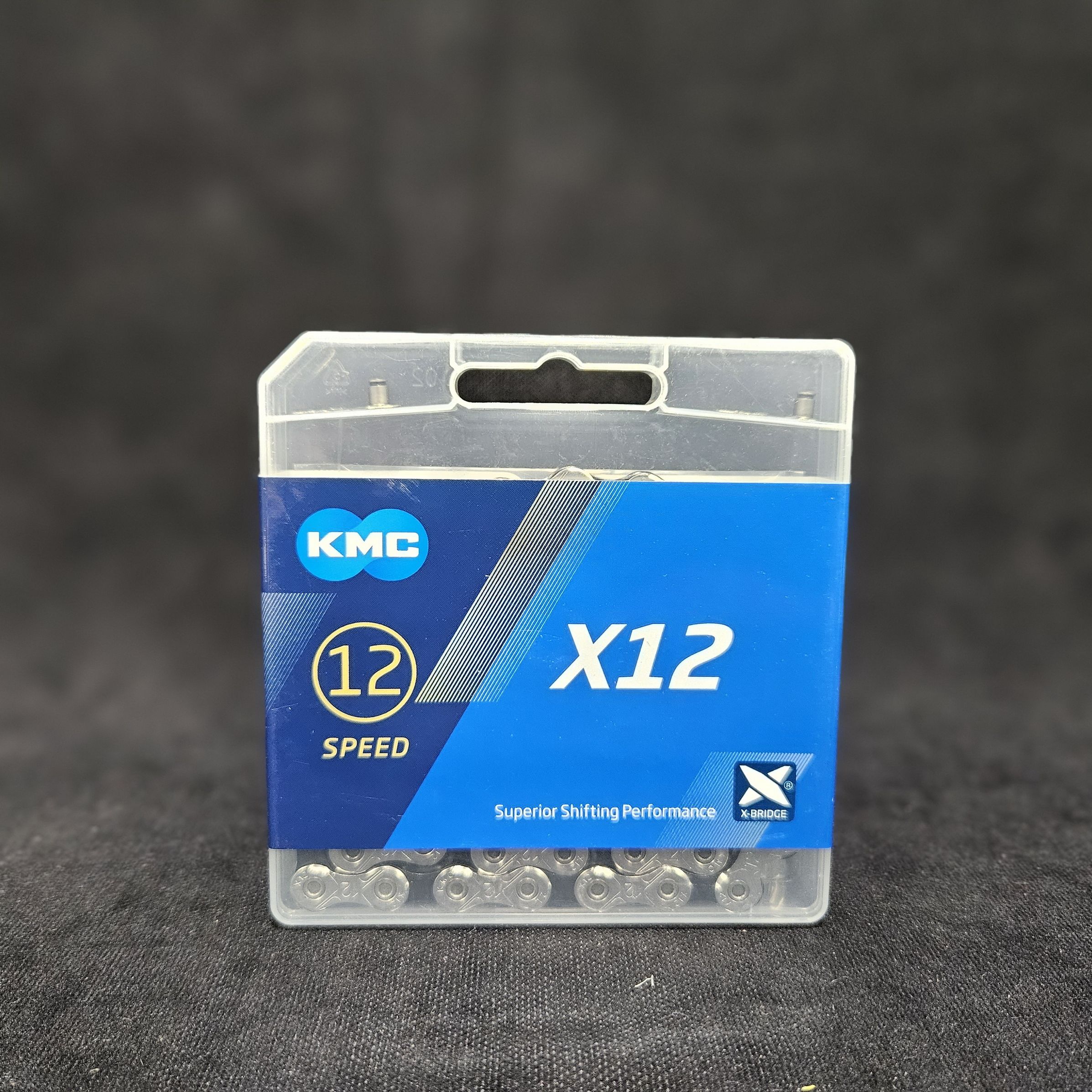 Цепь велосипедная KMC X12 Silver-Black, 12 скоростей, 126 звеньев, с замочком MissingLink 12R/CL552R в комплекте