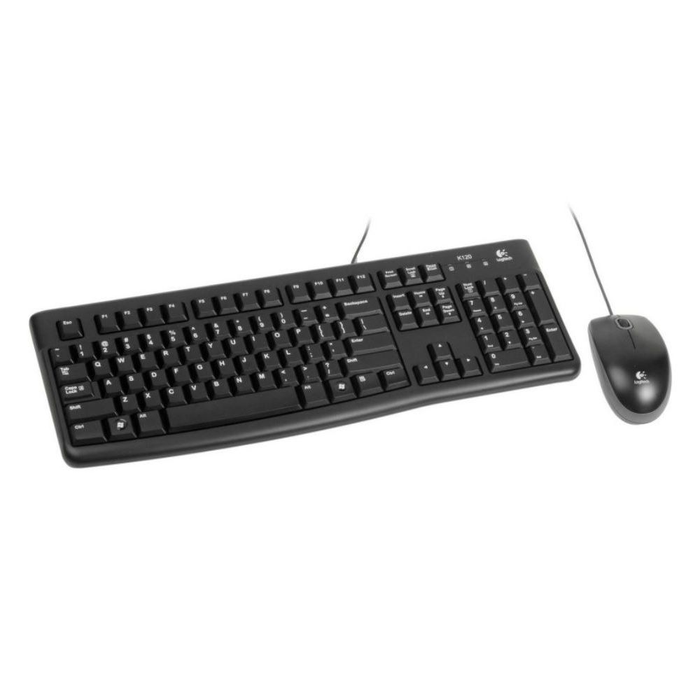 LogitechКомплектмышь+клавиатурапроводнаяLogitechDesktopMK121,Русскаяраскладка,черный