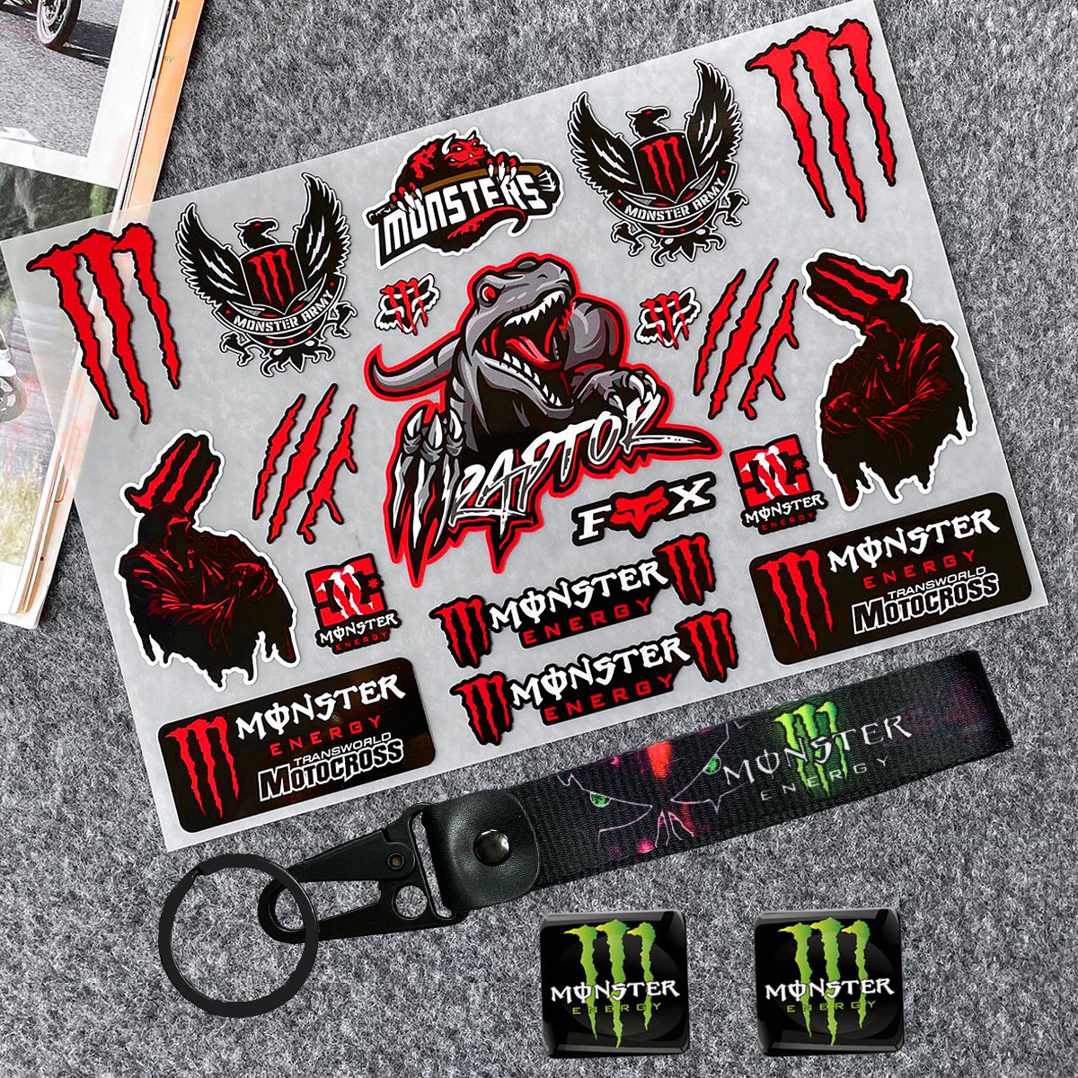 Светоотражающая наклейка Monster Energy на корпус мотоциклетного шлема Водонепроницаемая наклейка