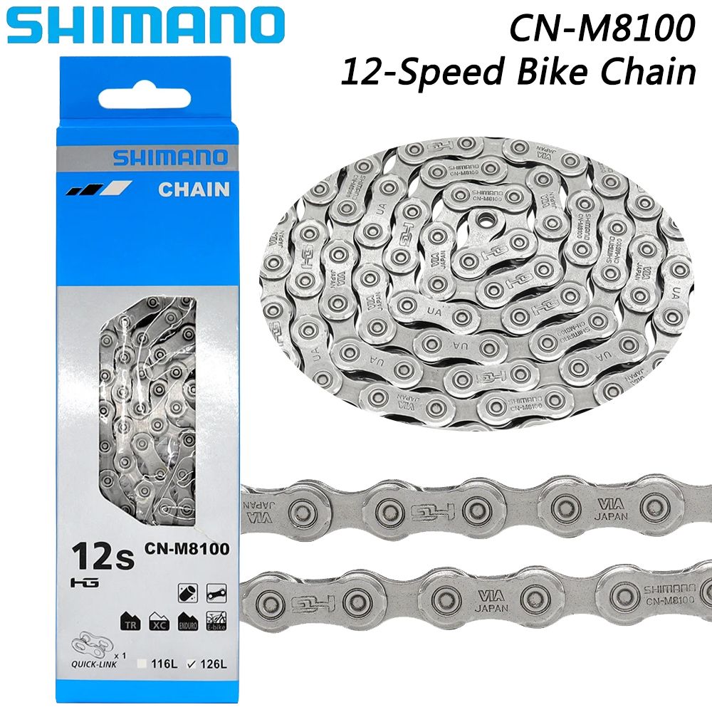 SHIMANO DEORE XT CN-M8100 12-скоростная велосипедная цепь с 126 быстродействующими звеньями, оригинальные велосипедные запчасти