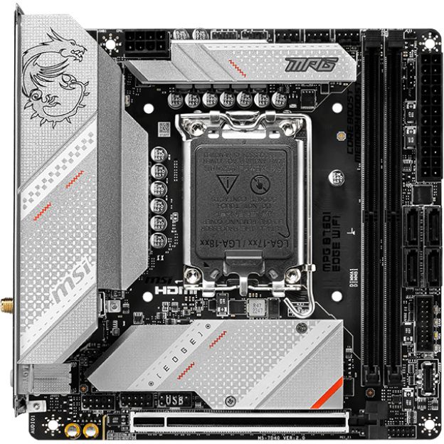 МатеринскаяплатаMSIMPGB760IEDGEWIFI(LGA1700,IntelB760,96ГБ,PCIE5.0)