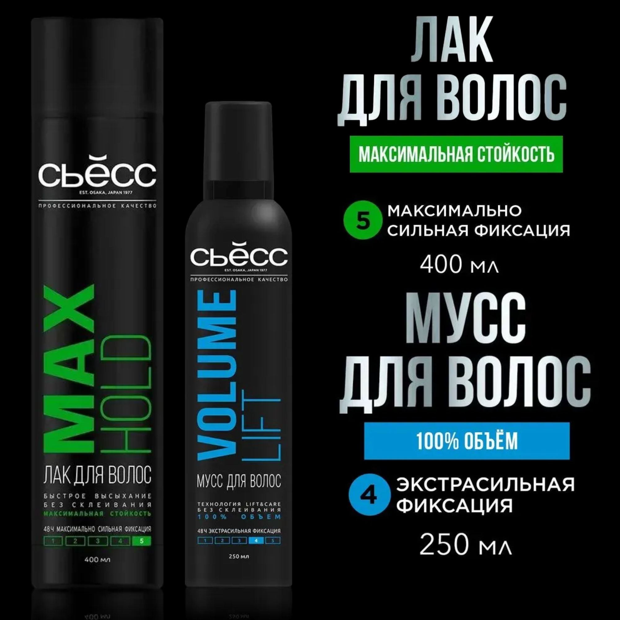 Syoss Набор Сьёсс лак для волос Max Hold 400 мл+ Сьесс мусс для волос Volume Lift 250 мл