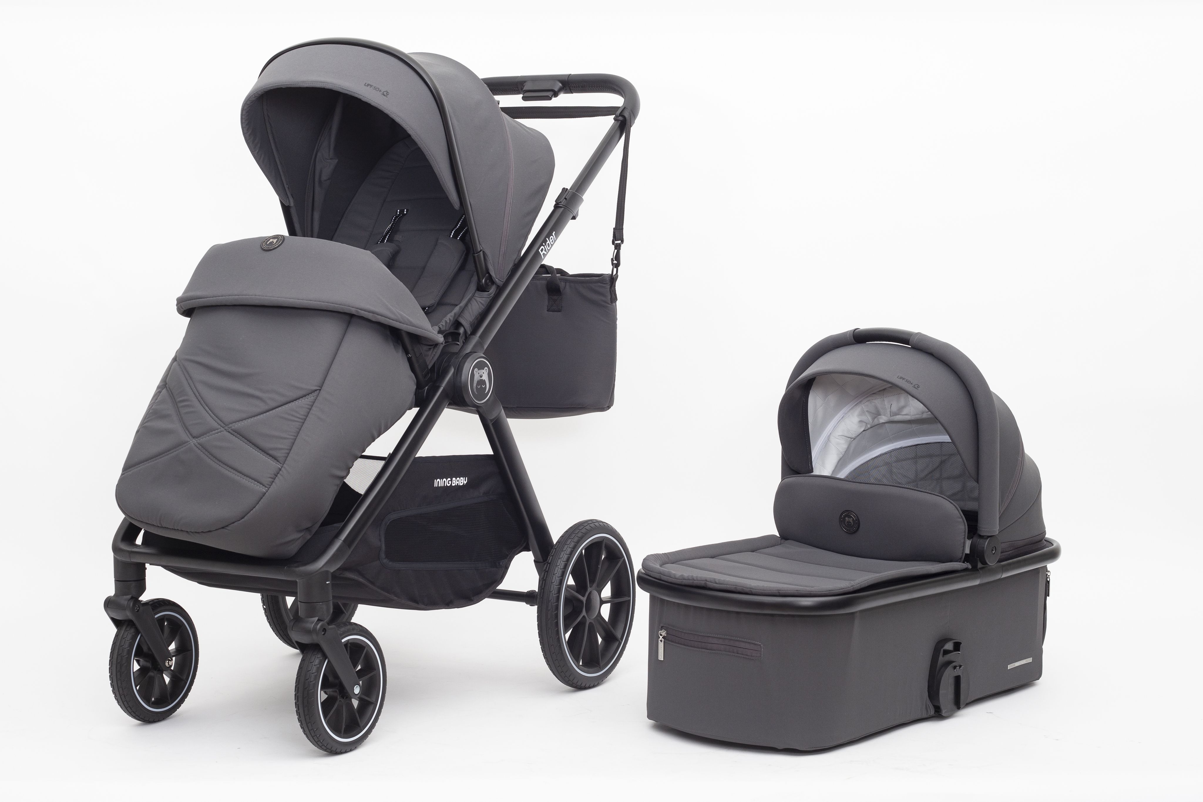 Коляска 2 в 1 Ining Baby KR345 Rider Dark Grey