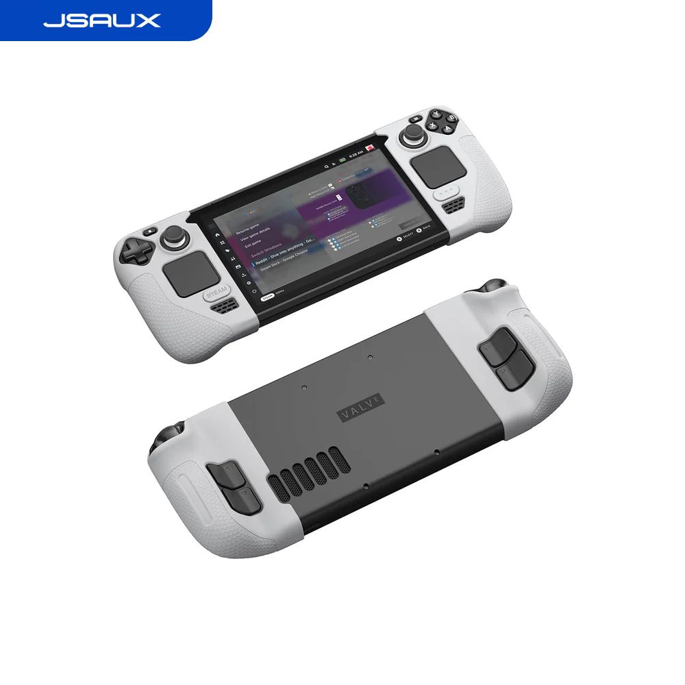 Силиконовый чехол (грипы) JSAUX для рукояток Steam Deck LCD/OLED (серый) - GP0016