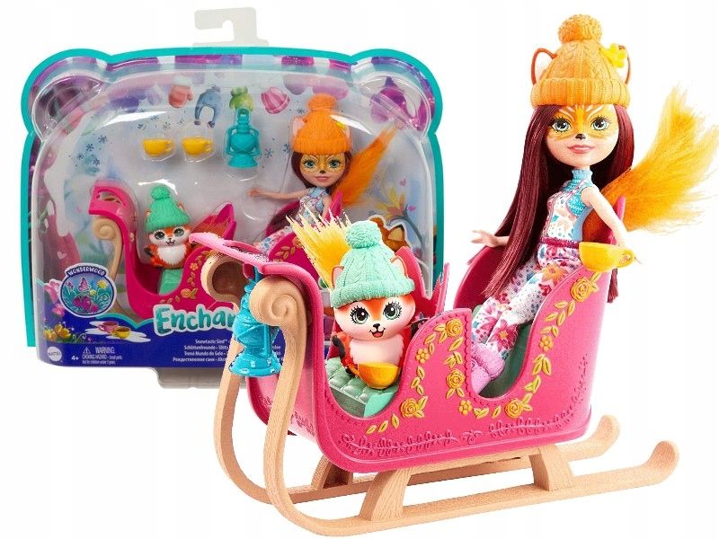 КуклаEnchantimalsMattel-РождественскиесаниФелиситиЛисичкиспитомцем-ЭнчантималсGJX31