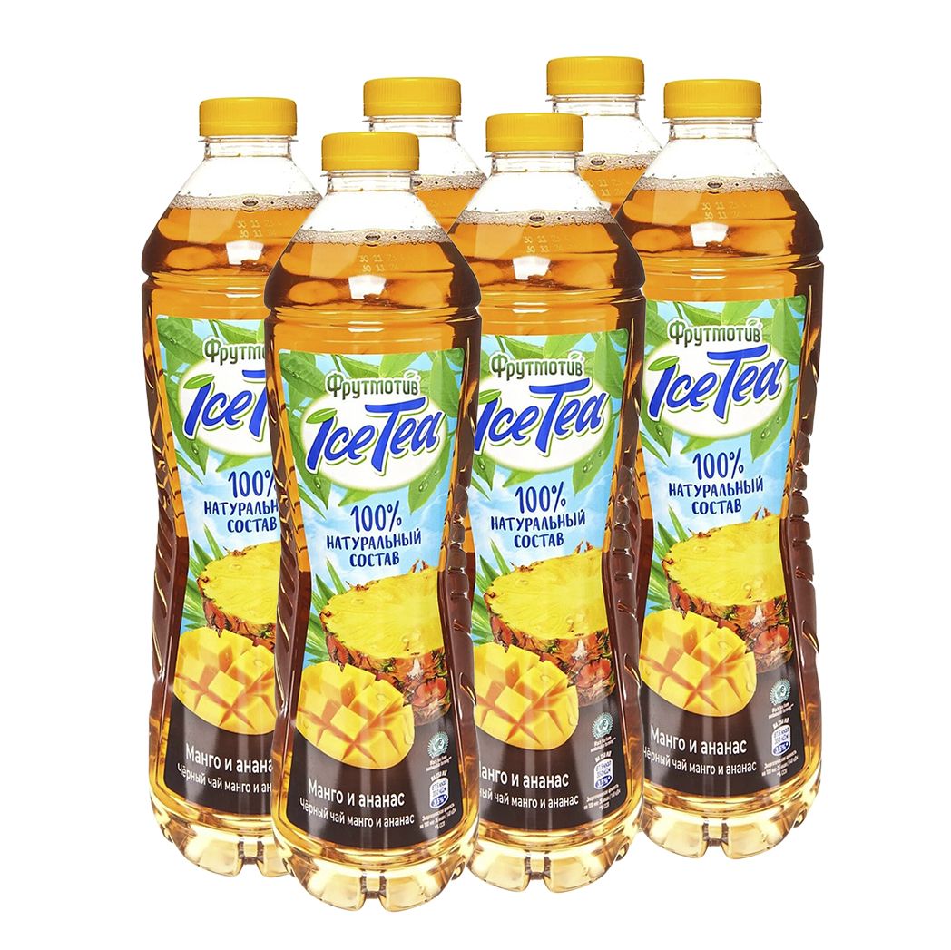 Черный чай Фрутмотив IceTea со вкусом Манго и Ананаса 1,5 л х 6 шт.