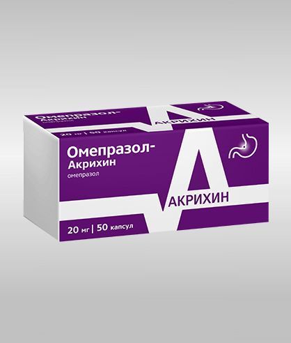 Омепразол-Акрихин,капсулыкишечнорастворимые20мг,50шт.