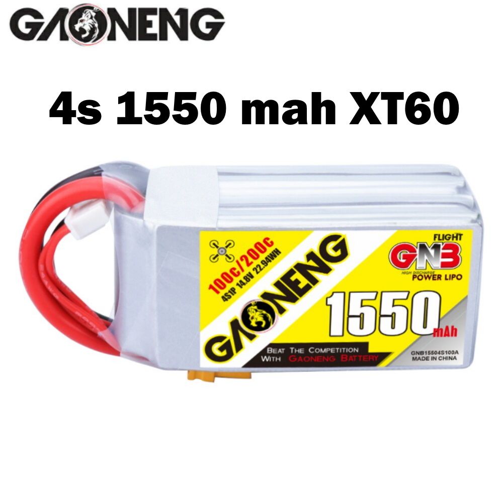 АккумуляторGaoneng14.8V1550mah100C4SLipoразъемXT60дляFPV