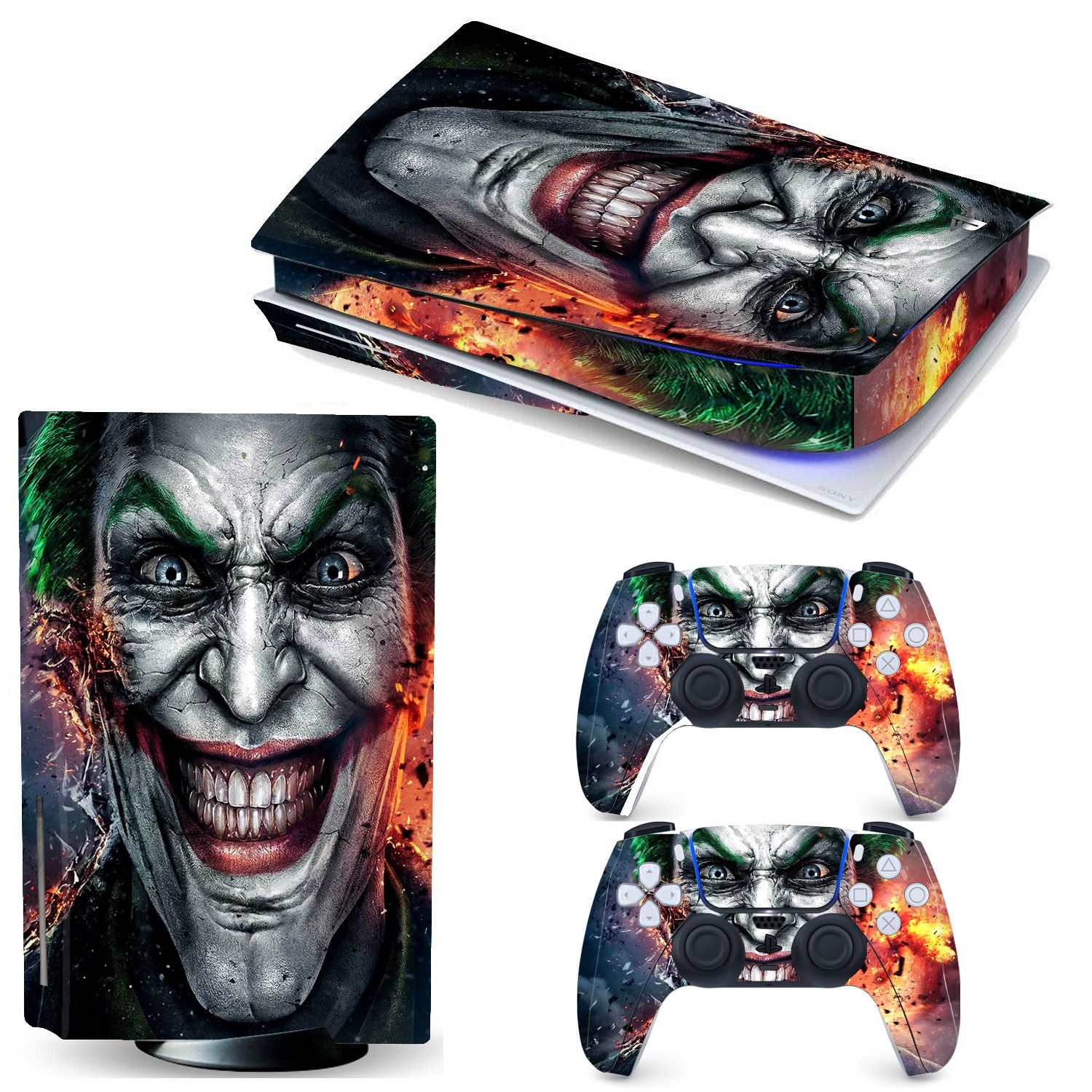 Наклейка PS5 Joker виниловая защитная на игровую консоль PlayStation 5 Disk Edition полный комплект