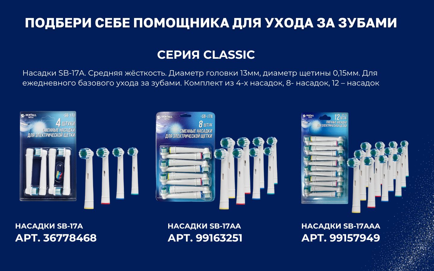 Сменные насадки Cross Clean SB-50A с защитными колпачками для электрич(图7)