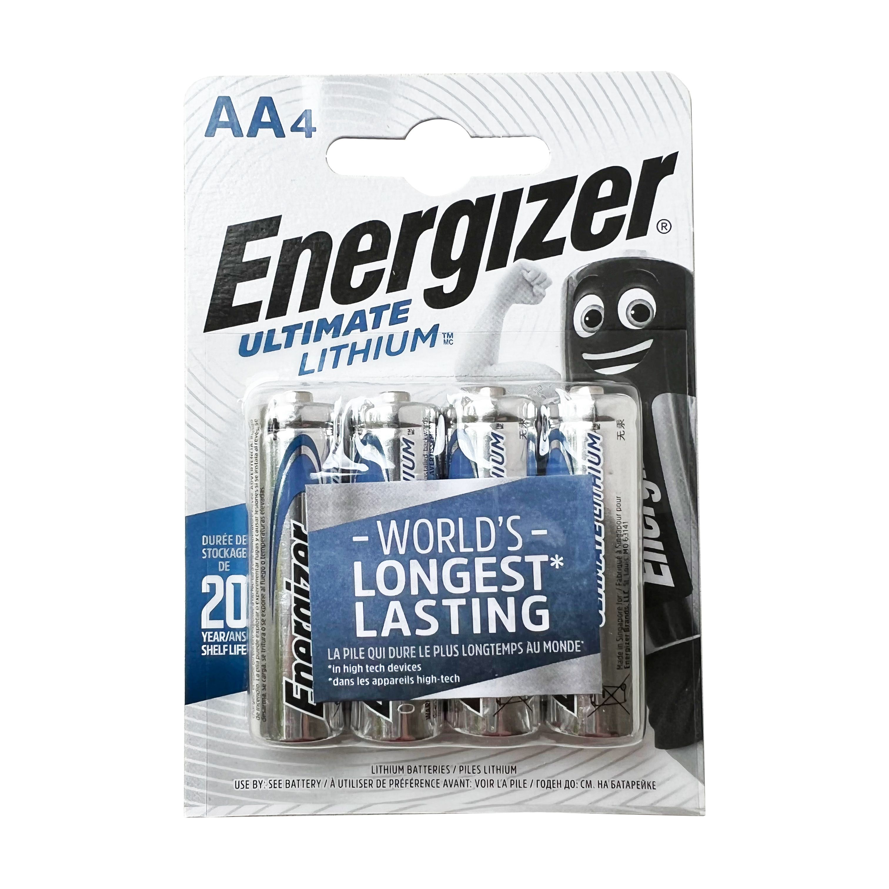 Energizer Ultimate Lithium AA, литиевая батарейка 1.5В блистер 4 шт. L91 FR6 BL4