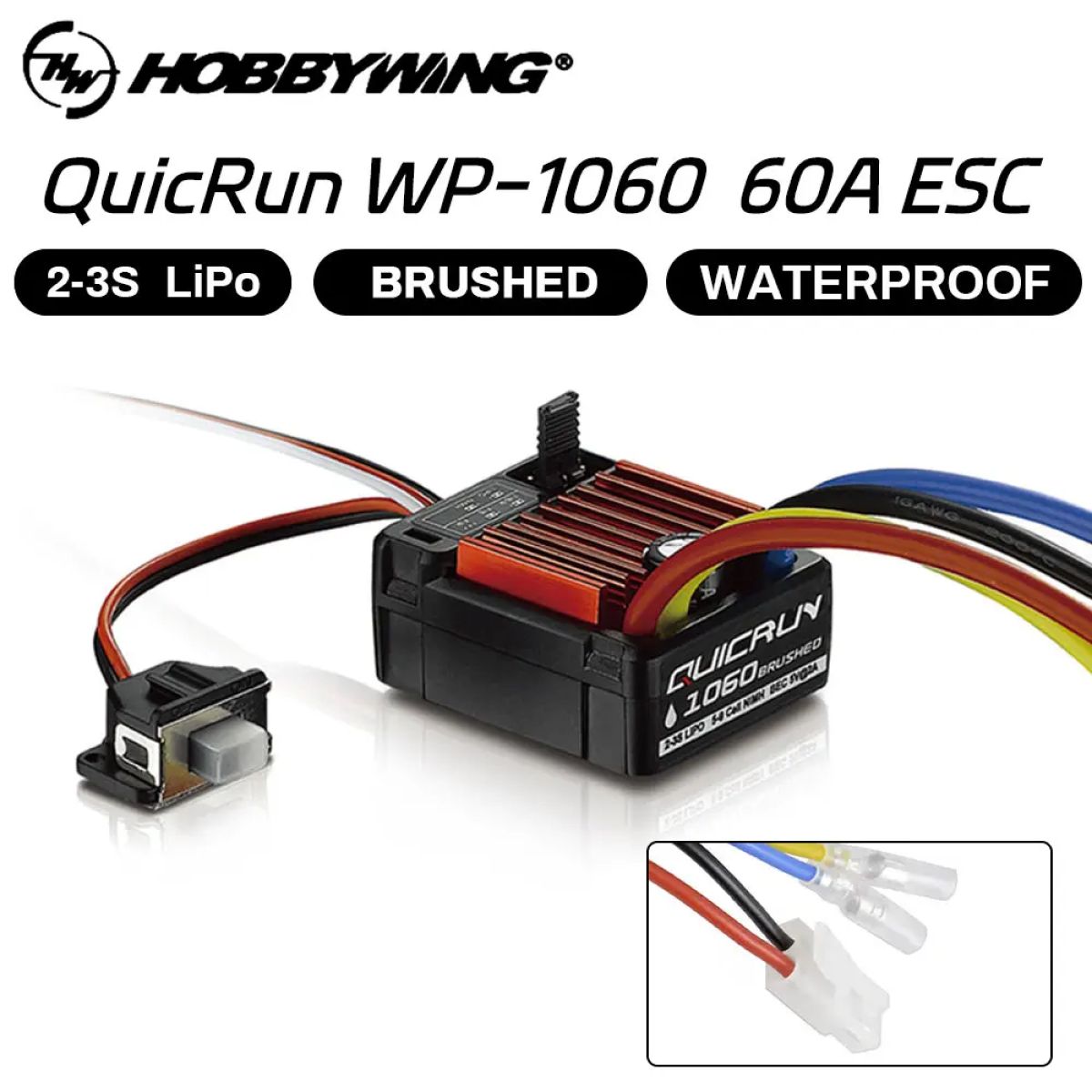 Коллекторный регулятор скорости HOBBYWING Ezrun WP-1060 1060 ESC 60A