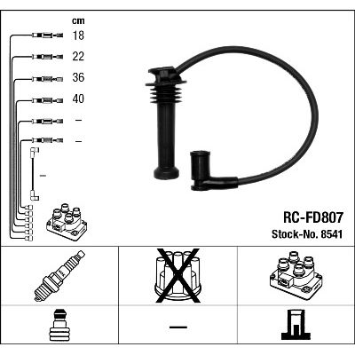 Комплект высоковольтных проводов NGK 8541 NGK RCFD807