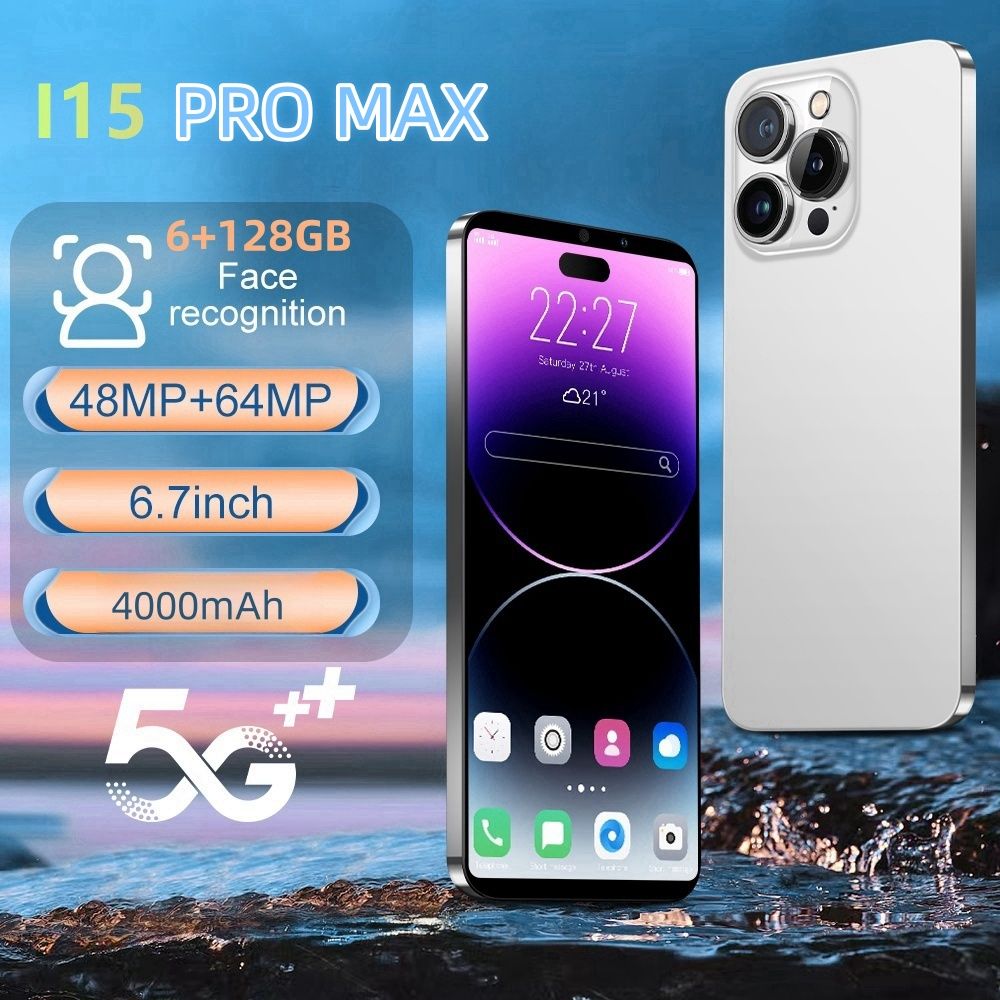 Смартфон Русифицирован 
 I15Promax+EB1 EU 6/128 ГБ, белый