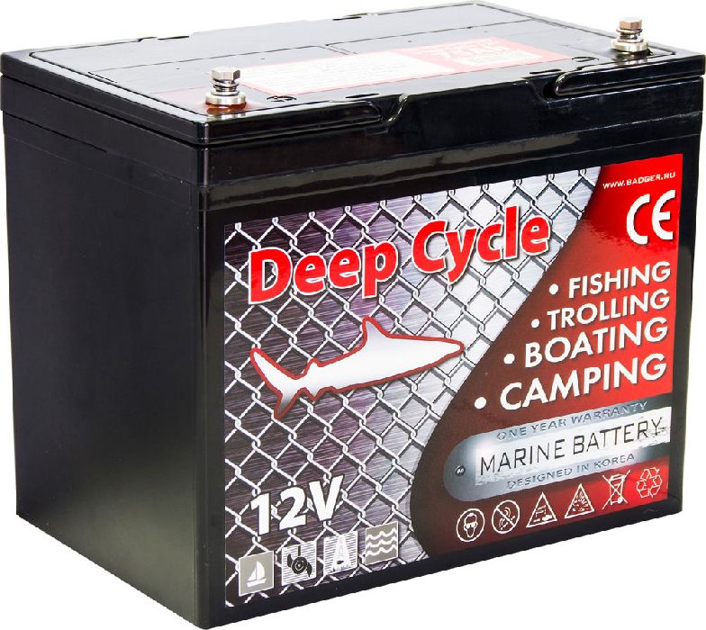 Тяговый аккумулятор для лодочного электромотора Marine Deep Cycle GEL 75Ah 12V