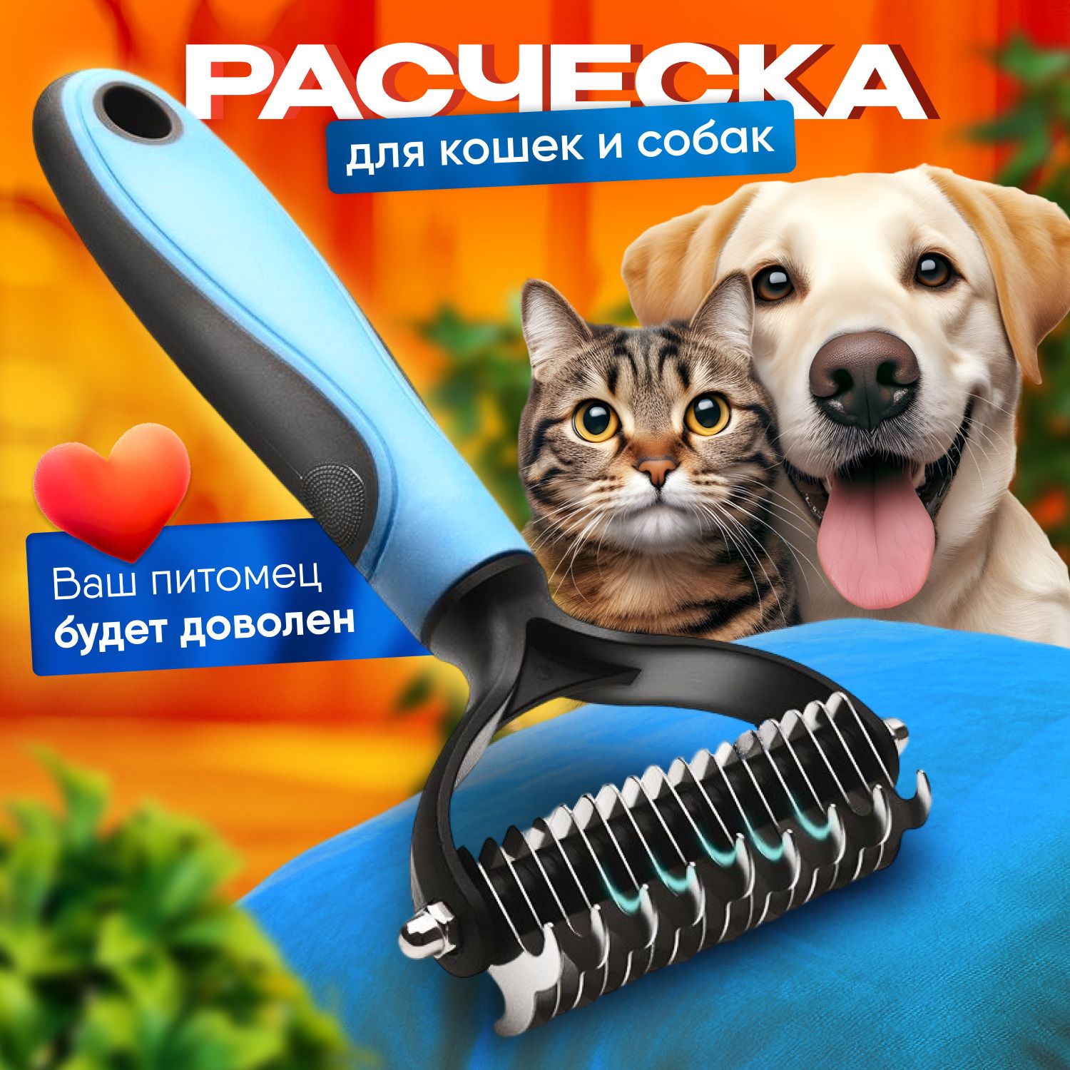 Колтунорез и дешеддер для кошек и собак / расческа для кошек купить на OZON по низкой цене (1653665147)